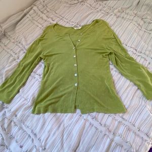Lime green button up